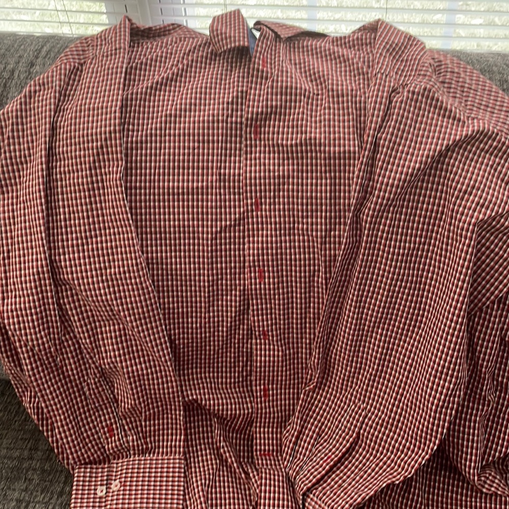 White red black striped shirt